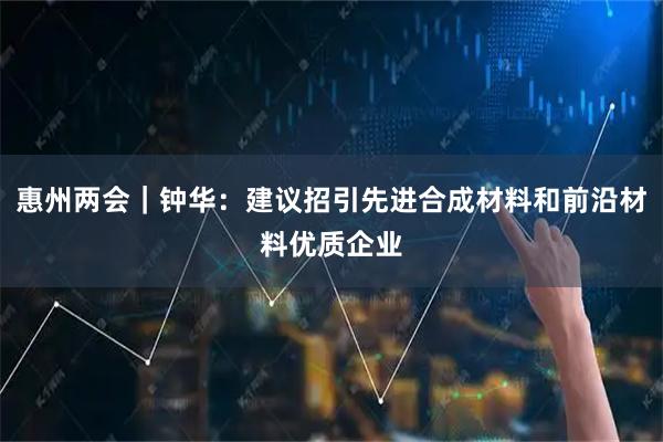 惠州两会｜钟华：建议招引先进合成材料和前沿材料优质企业